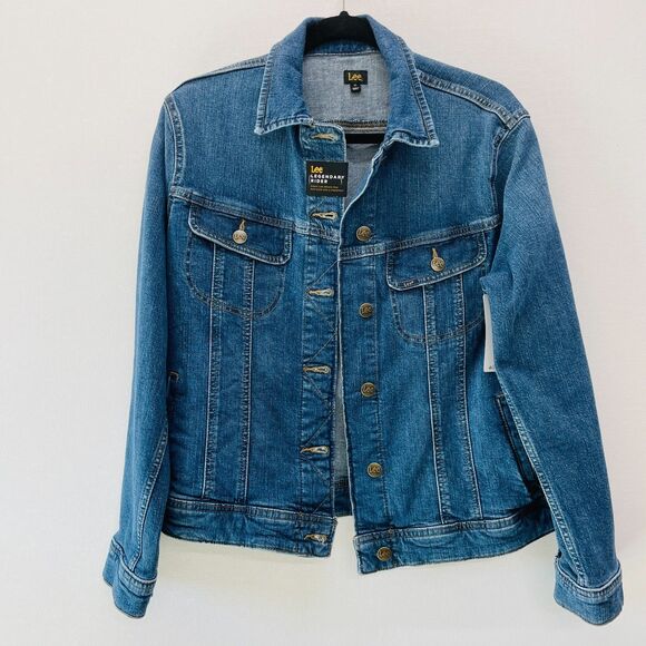 NWT Lee Denim Jean Jacket Sz Medium New Tags Jean Jacket Lee Legendary Rider Med - Picture 1 of 15